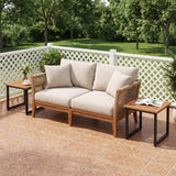 Tangkula 18" Square Acacia Wood Patio Side Table (1/2)