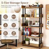 Tangkula 5-Tier Open Bookcase with Industrial Storage Unit