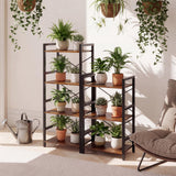 Tangkula 16.5" Width Wooden Open 3-Tier Industrial Bookshelf (1/2)