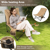 Tangkula Padded Camping Chair with Adjustable Backrest