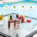 Tangkula 35 Inch Patio Bistro Table with 1.5” Umbrella Hole