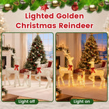 Tangkula 3-Piece Christmas Lighted Reindeer Family Set, 3D Pre-lit Deers