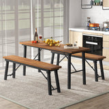 Tangkula Outdoor Dining Table for 4-6, No Assembly Foldable 59 Inches Narrow Patio Dining Table