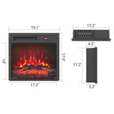 Tangkula 18 Inch Electric Fireplace Heater with 7-Color Dimmable Flame