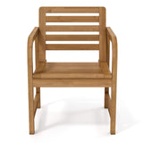 Tangkula Teak Wood Patio Dining Chair