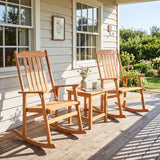 Tangkula Acacia Wood Oversized Patio Rocker with High Back (1/2)