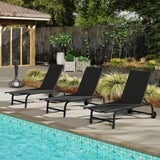 Tangkula Lounge Chair Outdoor 6-Position Recliner Metal Frame  Breathable Fabric (1/2)