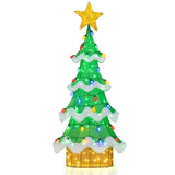 Tangkula Lighted Christmas Tree Outdoor Indoor 3D Mesh Tree with 34 Colorful Strawberry Bulbs