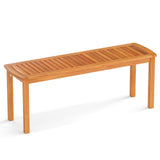 Tangkula Acacia Wood Outdoor Bench