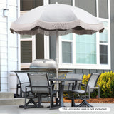 Tangkula 6.5FT Beach Umbrella with Fringe, UPF50+ Outdoor Boho Umbrella with Tassels, Push Button Tilt