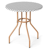 Tangkula 27.5" Outdoor Bistro Table with Heavy Duty Metal Frame and Adjustable Foot Pads