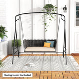 Tangkula Metal Swing Frame, Porch Swing Stand with Extra Side Bars, 3-Ring Design, Heavy Duty Swing Frame Outdoor for Swing