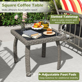 Tangkula 3 Pieces Patio PE Wicker Furniture Set