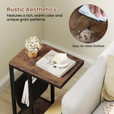 Tangkula Mobile C Shaped Side Table