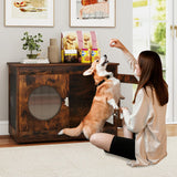 Tangkula Furniture Style Dog Crate for Small and Medium Dogs with Translucent Window and Lockable Door