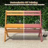 Tangkula Foldable Acacia Wood Outdoor Bench