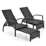 Tangkula Patio Chaise Lounge, Outdoor Rattan Lounge Chair