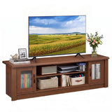 Tangkula 63" Wooden Farmhouse TV Stand for 70" TVs