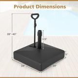 TANGKULA Mobile Patio Umbrella Base, 132LBS Capacity Water & Sand Fillable Market Table Umbrella Stand w/ 3 Wheels