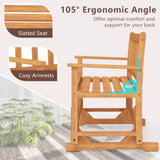Tangkula 2-Person Outdoor Acacia Wood Glider Bench