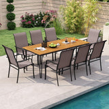 Tangkula Outdoor Dining Chairs with High Back & Curved Armrests