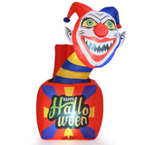 Tangkula 5 Ft Halloween Inflatable Clown, Blow up Circus Clown Box