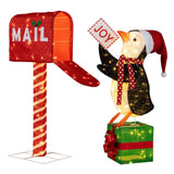 Tangkula Christmas Lighted Mailbox & Penguin