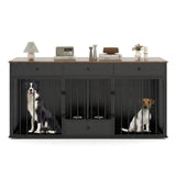 Tangkula 71 Inch Double Dog Crate Furniture