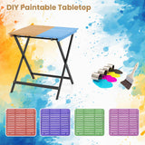 Tangkula 28-Inch Patio Folding Table Outdoor Portable Bistro Dining Table for Backyard Porch Balcony