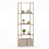 Tangkula 4/5-Tier Solid Wood Bookshelf for Home Office
