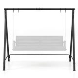 Tangkula Metal Swing Frame, Porch Swing Stand with Extra Side Bars, 5 Hanging Rings