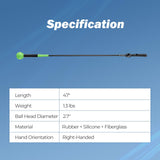 Tangkula Golf Swing Trainer 47"/40"/31.5" Warm-Up Golf Practice Training Aid with Weighted Head for Grip