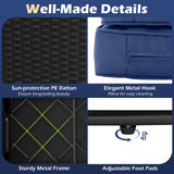 Tangkula Patio Rattan Daybed with 4 Level Adjustable Backrest