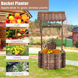 Tangkula Outdoor Wishing Well Water Fountain, 22" x 22" x 45"