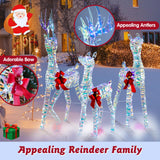 Tangkula 3-Piece Christmas Lighted Iridescent Reindeer Family Set, Xmas Pre-Lit Deer with 230 LED Lights