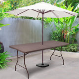 Tangkula 6' Center Folding Table Portable Rattan Design Indoor Outdoor Use with Carrying Handle