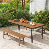 Tangkula 79 Inch Outdoor Dining Table, 8-Person Patio Table with 1.9 Inch Umbrella Hole