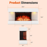 Tangkula 32" Fireplace Mantel with 18 Inches 3 Sided Fire Place