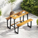 Tangkula Acacia Wood Picnic Table