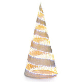 Tangkula 5 FT Lighted Pre-lit Christmas Cone Tree, Artificial Spiral Conic Tree w/300 Warm White & 250 Cold White LED Lights