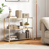 Tangkula 3-Tier Solid Wood Shoe Rack