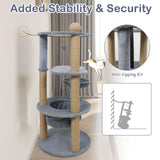 Tangkula 47 Inch Multi-Level Cat Tower with Scratching Posts