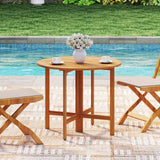 Tangkula 36 Inches Outdoor Folding Round Dining Table