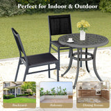 Tangkula Outdoor Dining Chair, Patio Armless Chair with Breathable Seat & Backrest