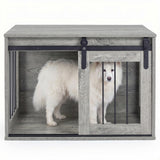 Tangkula Farmhouse Wooden Dog Crate Furniture