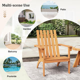 Tangkula Acacia Wood Patio Adirondack Chair with Inclined Seat and High Backrest for Porch