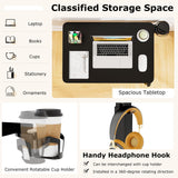 Tangkula Mobile Standing Desk with Cup Holder and Headphone Hook