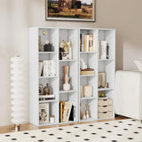 Tangkula 7-Cube Bookcase | Freestanding Storage Organizer with 7 Open Cubbies