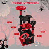 Gothic Cat Tree with Plush Perch and Spider Dangling Toy