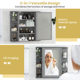 Tangkula Bathroom Medicine Cabinet with Mirror with Mirror, Wall Mounted Bathroom Storage Cabinet
